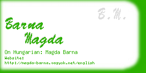 barna magda business card